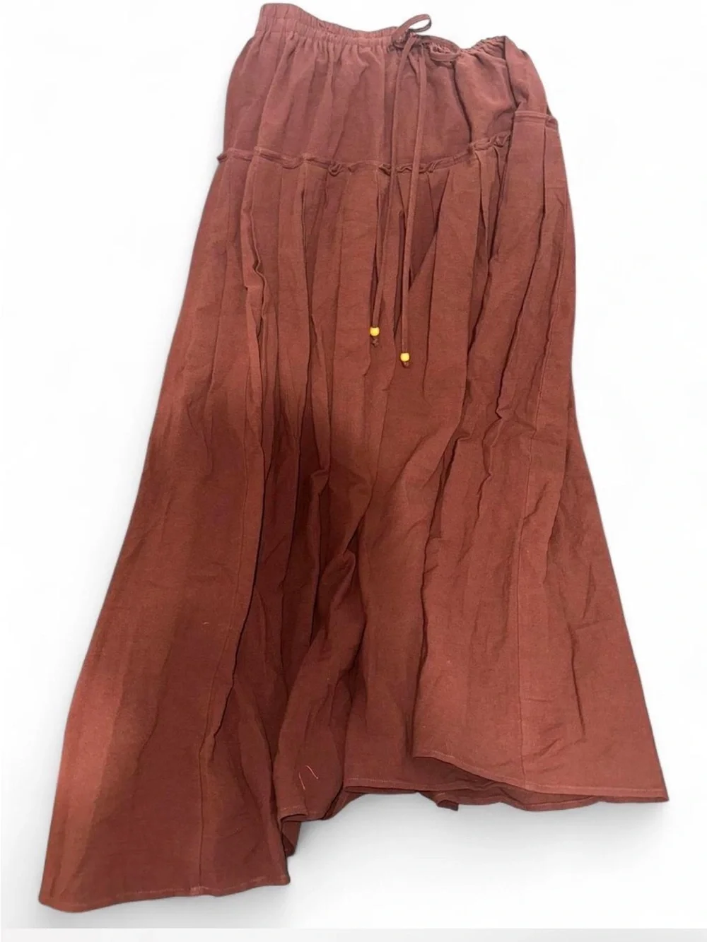 Mustard Seed Brown Boho Maxi Skirt Flowy Festival Earthy Cottagecore - Picture 3 of 6
